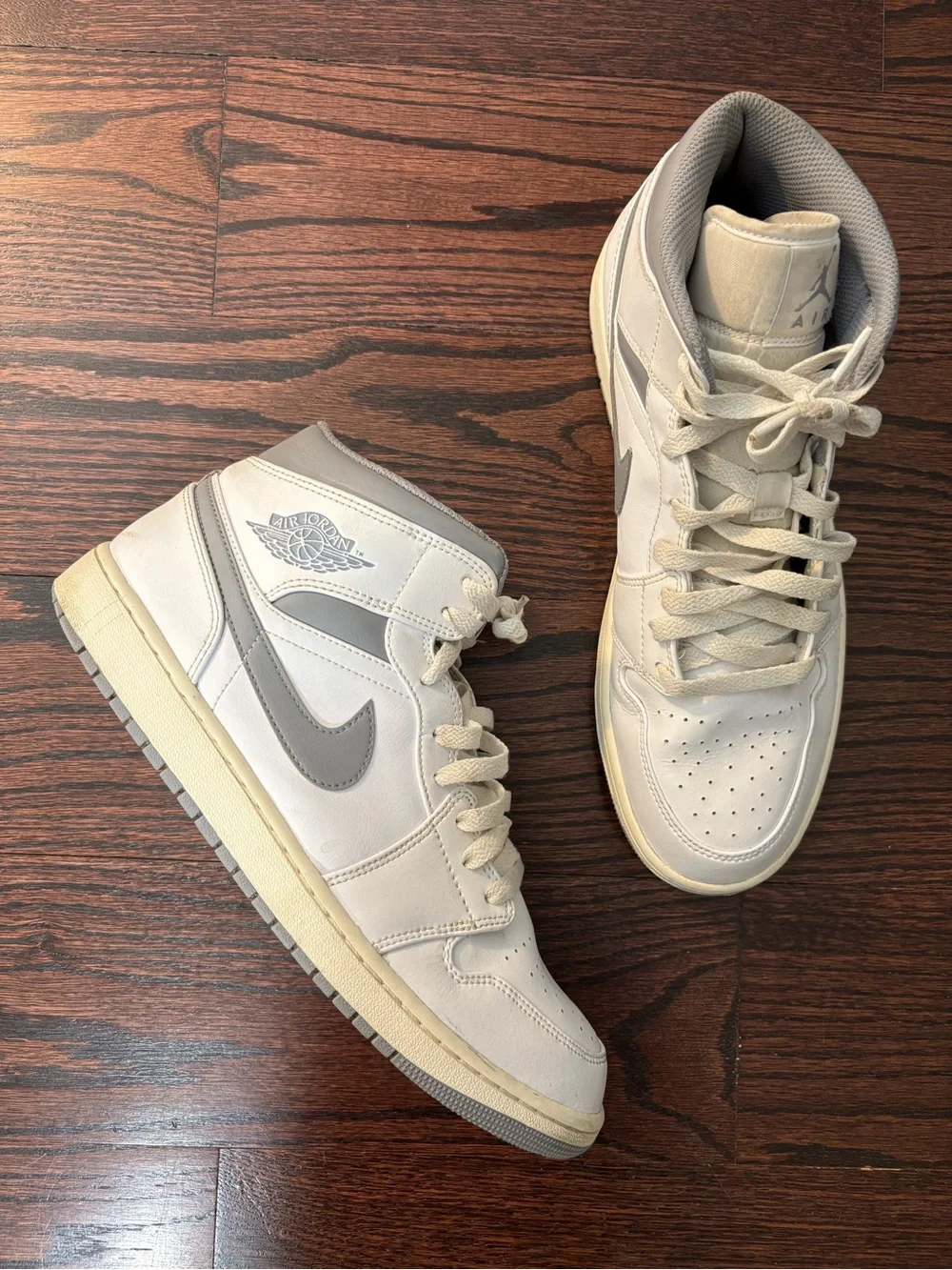 Jordan Air Jordan 1 Mid White Stealth Grey Sneakers Men’s US 12